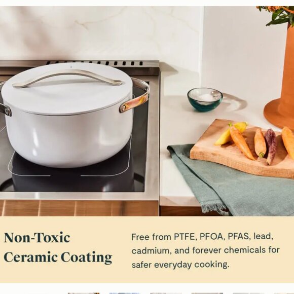 Caraway Dutch Oven 6.5 qt Non-Stick Ceramic Pan With Lid in Sage-- never used - Picture 4 of 5